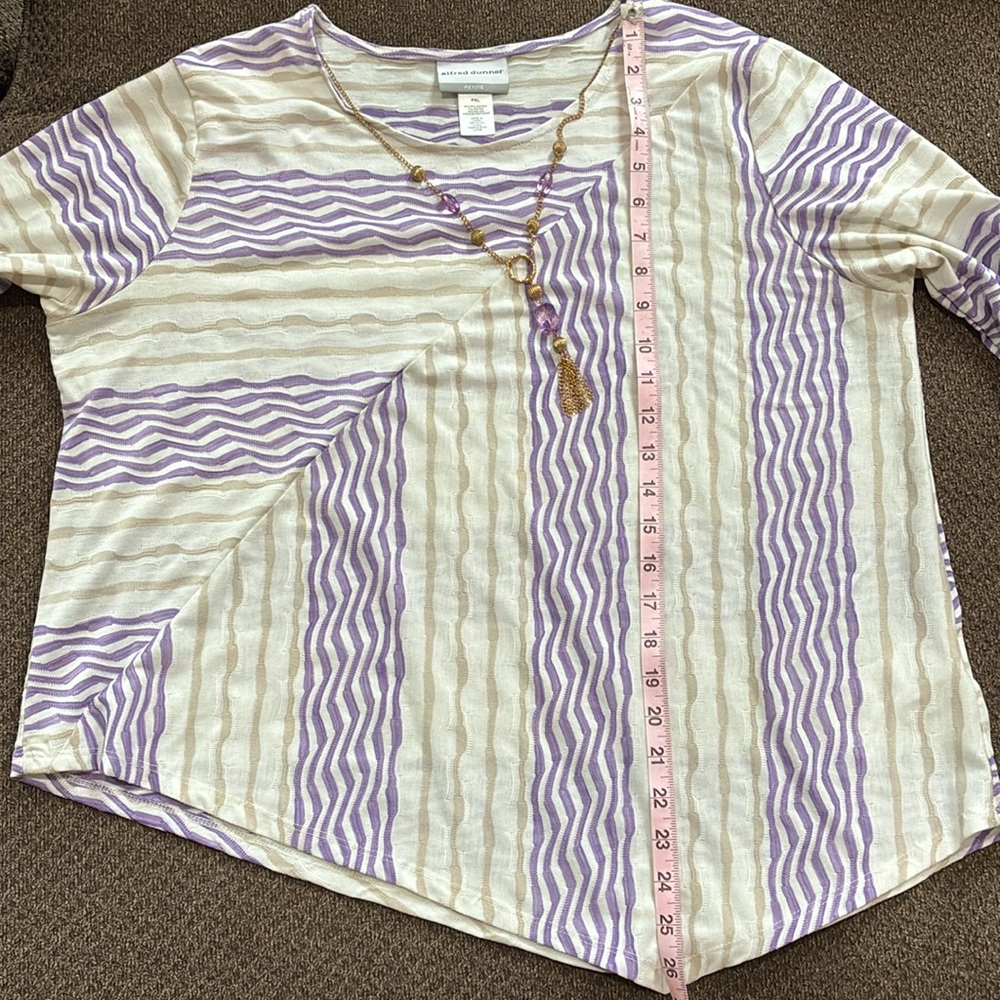 Alfred Dunner Women's Garden Party Spliced Stripe Texture Top size PXL - Picture 8 of 12